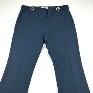 DEREK LAM 10 CROSBY Womens Sz 12 Dark Blue Chino With Gold Accent Cotton